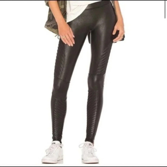 Spanx Moto Faux Leather Leggings Size XS B1223 - Picture 1 of 6